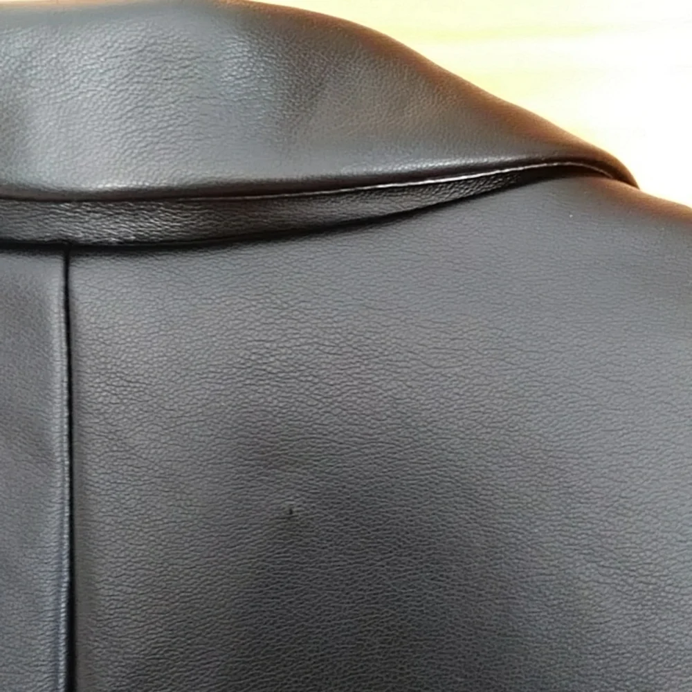 NEW Joie Faux Leather Lined Two Button Black Jacket Medium - Picture 8 of 14